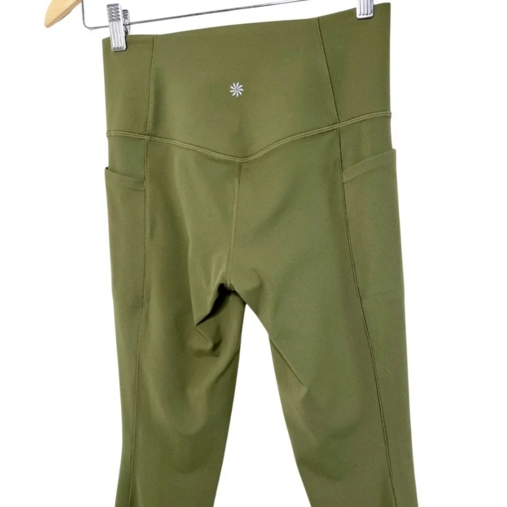 Athleta Salutation Stash Pocket II 7/8 Tight Olive Green High Rise Leggings S - Picture 5 of 8